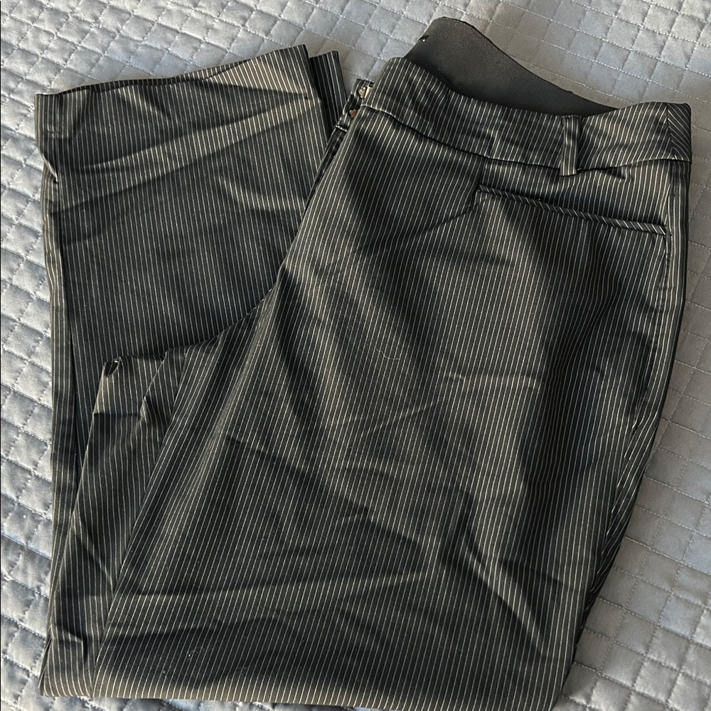 Lane Bryant Black Pinstripe Trousers